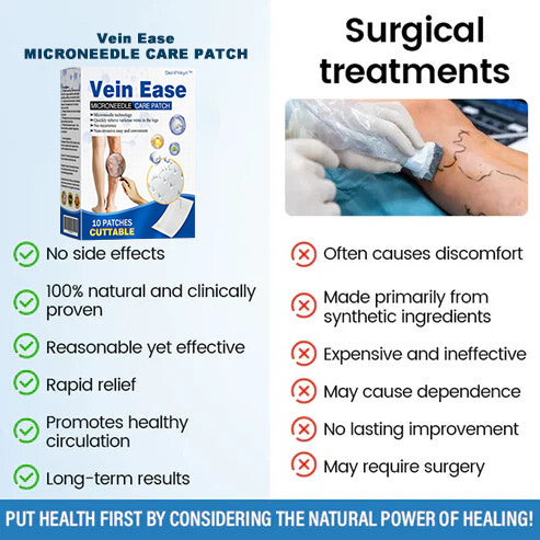 🔥Time-Limited Offer -SkinPrikyn™ Vein Ease Microneedle Care Patch - Cuttable (For Spider Veins, Varicose Veins, Swelling & Leg Fatigue)