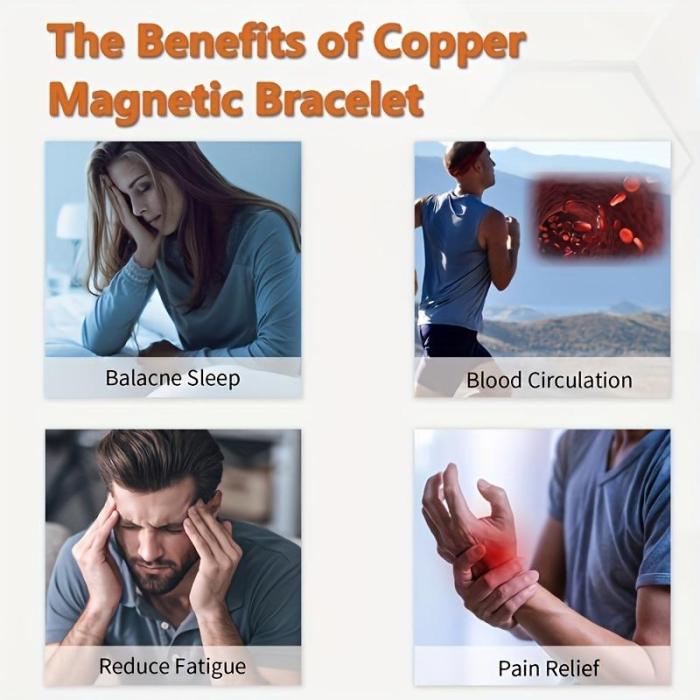 Copper magnetic bracelet——Relieve fatigue and promote blood circulation💖