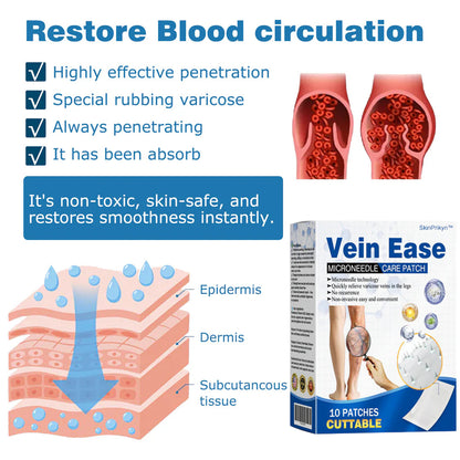 🔥Time-Limited Offer -SkinPrikyn™ Vein Ease Microneedle Care Patch - Cuttable (For Spider Veins, Varicose Veins, Swelling & Leg Fatigue)