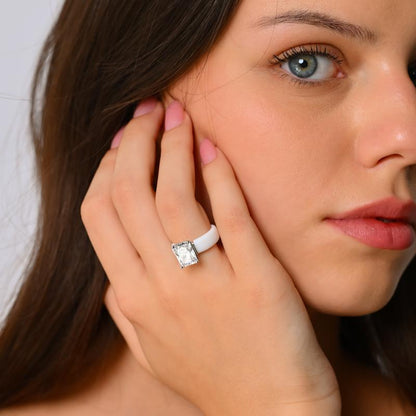 🔥Buy 1 Get 1 Free🔥LOVILDS Silicone Ring – Emerald Cut CZ | Patent-Pending Design