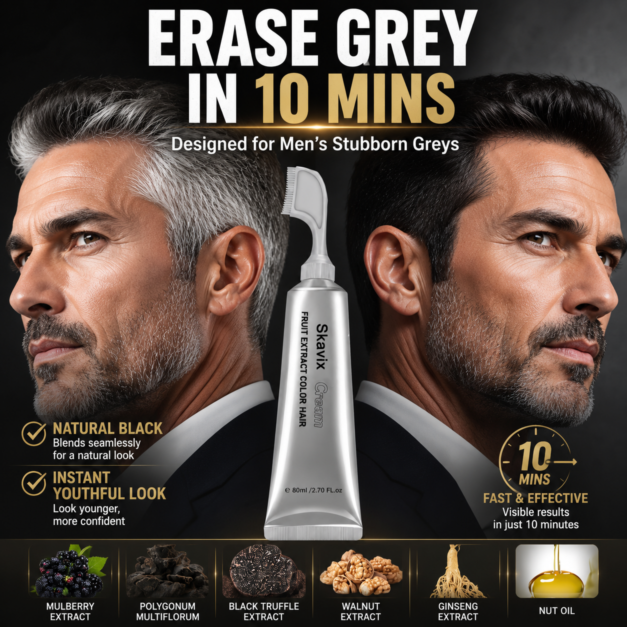 Fruit Hair Dye Cream, Covers Gray & Nourishes (With ZERO Damage!) ✨